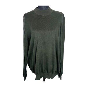 PATRICK JAMES Men Mock Neck Sweater Pullover Sz XL Dark Gray Preppy School 61-15